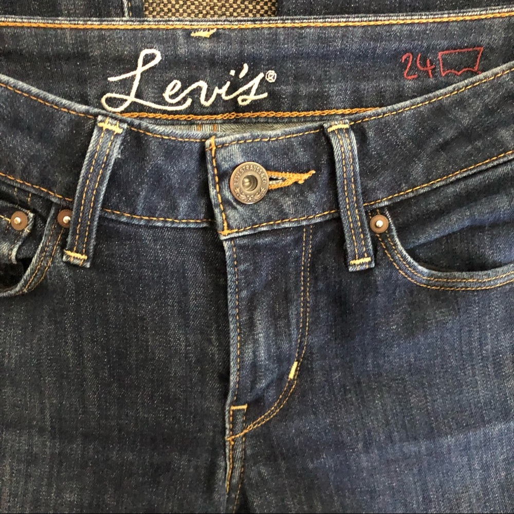 Levi’s dark blue denim skinny jeans size W24 L29 - Picture 2 of 9
